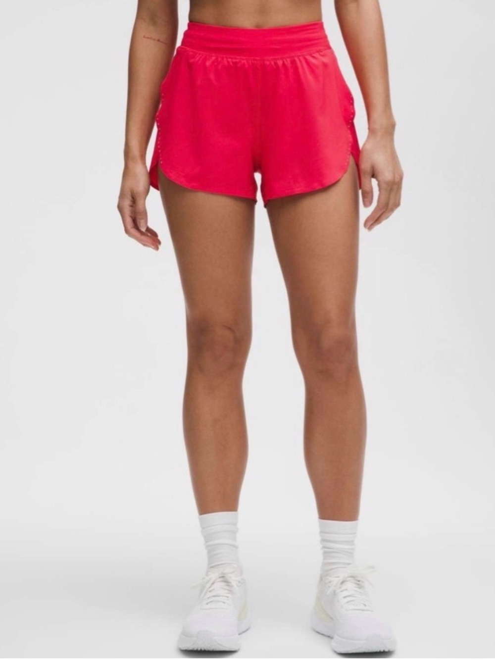 NWT Lululemon Fast and Free HighRise Classic-Fit Split Short 3" Red Glow Size XL